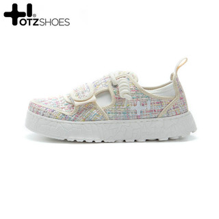 OTZSHOES OTZ 丑萌鞋子女夏季百搭女鞋帆布鞋洛丽塔花园森女小白鞋