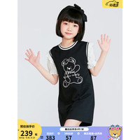 PawinPaw卡通小熊童装23年夏季新款宽松连衣裙公主风 黑色/19 110