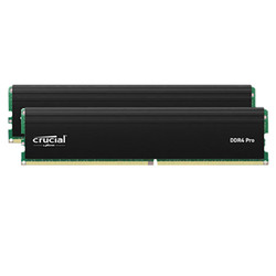 Crucial 英睿达 Pro系列 DDR4 3200MHz 台式机内存 马甲条 黑色 32GB 16GBx2 CP2K16G4DFRA32A