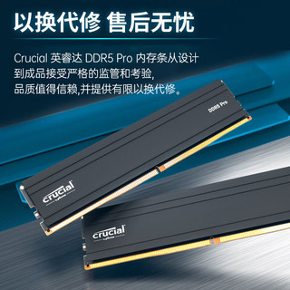 Crucial 英睿达 Crucial Pro系列 DDR5 5600MHz 台式机内存 马甲条 黑色 32GB 16GBx2 CP2K16G56C46U5