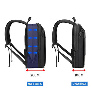 Regius 瑞吉仕 大容量双肩包男可扩容商务背包出差登机旅行笔记本电脑包15.6英寸 15.6英寸可扩容  黑色