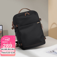 高尔夫（GOLF）双肩包旅行背包女15.6英寸笔记本电脑包男多功能旅游行李包优雅黑