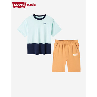 Levi's 李维斯 儿童套装短袖短裤 2件套星光蓝