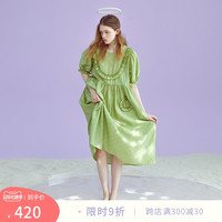朵朵·可可 朵朵可可22春夏天丝宽松可爱短袖长款家居服女睡裙