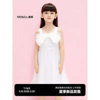 little MO&Co.little moco童装23夏装新款女童网纱无袖蝴蝶结连衣裙KBC2DRS002 本白色 110/56