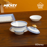 迪士尼 SUNDAY HOME 迪士尼米奇老鼠青花中式盖碗茶具
