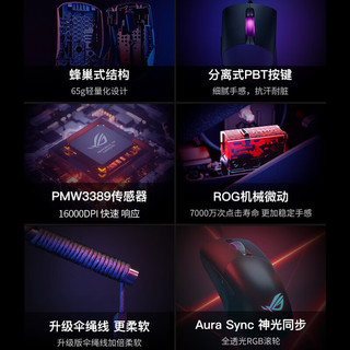 ASUS 华硕 ROG鼠标盲盒（月刃 有线鼠标+定制鼠标垫+随机掉落1~2件）