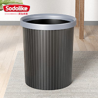 SODOLIKE 尚岛宜家 压圈式垃圾桶 11L*5个 黑色