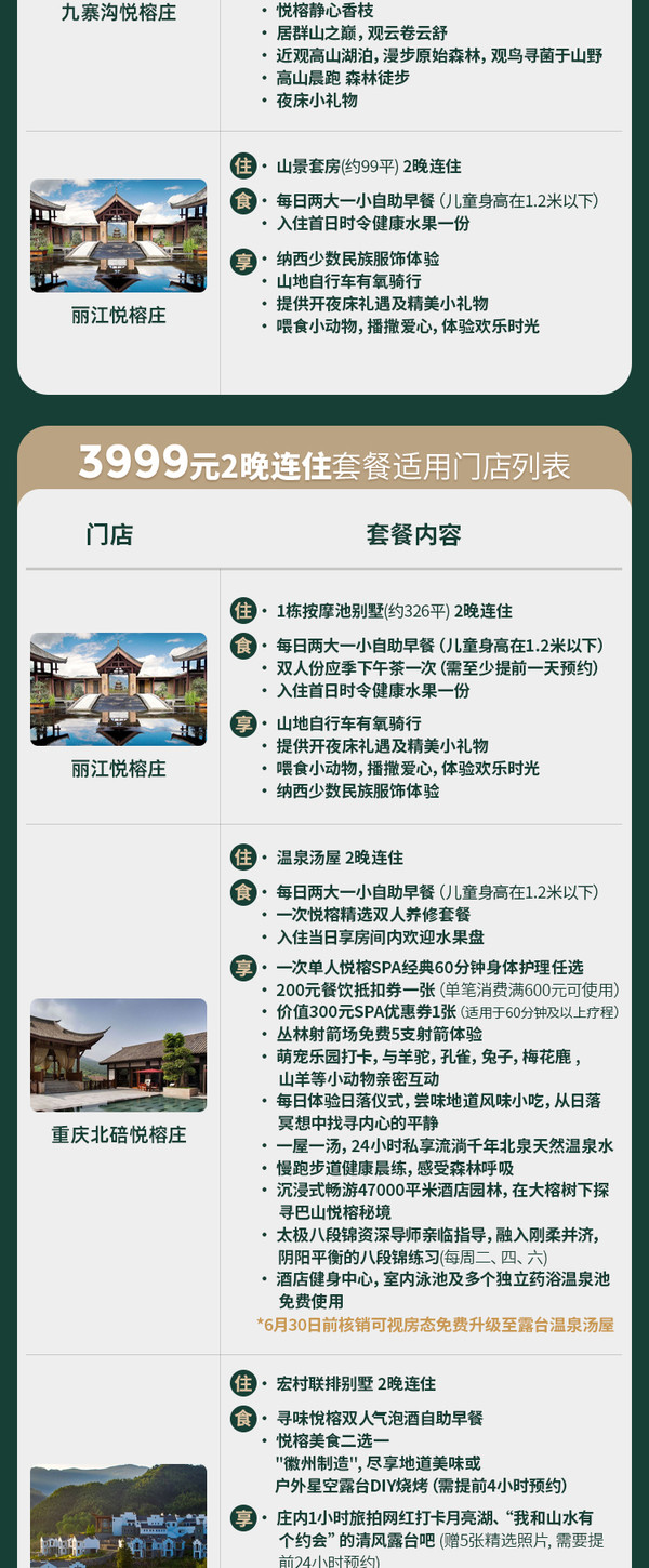 有套房、别墅、汤屋！覆盖多个旅游热门地！全国悦榕庄酒店13店2晚含早通兑（连住）