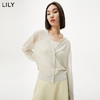 LILY2023夏新款女装优雅气质纯色温柔职业通勤款宽松短款针织开衫