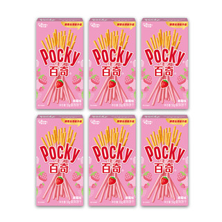 格力高(Glico)百奇装饰饼干（草莓味）55g*6盒