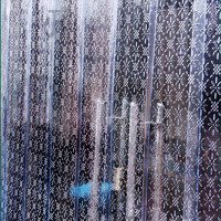 酌秀 塑料门帘子夏季空调透明门帘pvc隔断软玻璃家用门店皮帘子隔热 镂空厚度2.0mm/米