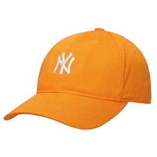 美职棒（MLB） 男女帽子经典同款儿童马卡龙棒球帽刺绣LOGO休闲鸭舌帽 纽约洋基队/橘黄色 F
