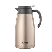 泰福高(TAFUCO)保温壶 304不锈钢真空保温瓶 带手柄办公家用水壶大容量热水壶 香槟色 2L T1166