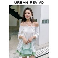 UR女装时尚休闲挖空链条宽松短袖T恤WG19R4MS2000