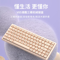 EWEADN 前行者 V85 84键 多模无线薄膜键盘 香草奶油 樱桃MX红轴 RGB