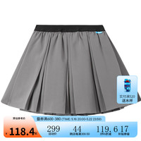 安奈儿童装女大童半身裙子2023年夏装新款学院风舒适透气休闲百褶短裙 暮光花灰 110cm