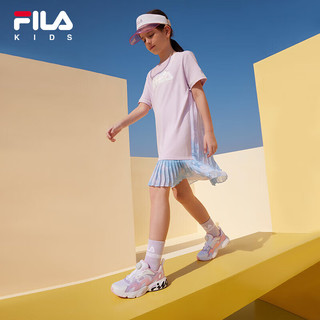 FILA 斐乐 童鞋儿童艺术家跑步鞋2023夏季旋钮扣男女大童运动鞋