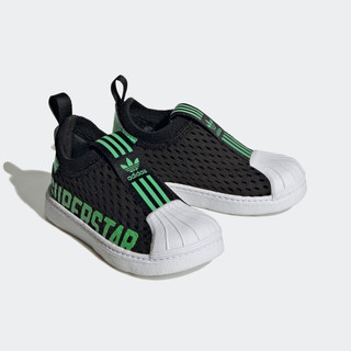 adidas阿迪达斯三叶草SUPERSTAR 360 2.0 I男婴童贝壳头学步鞋 黑色/绿色/白色 20(115mm)