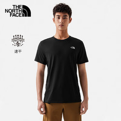 THE NORTH FACE 北面 短袖T恤男户外舒适透气快干半袖23春夏上新7WCW JK3/黑色 XXL/185（尺码偏大一码）