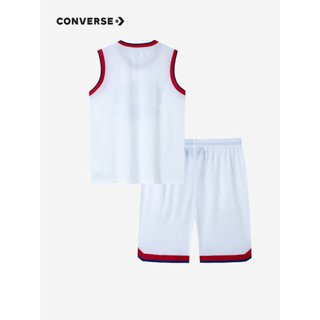 Converse 匡威童装男童背心短裤2件套2023夏季新款儿童运动服套装 纯白色 150/72