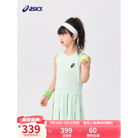 asics/亚瑟士童装2023年新款女童儿童网球运动休闲圆领针织连衣裙 314青提绿 110cm