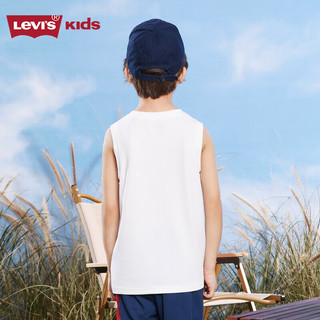 Levi's 李维斯童装男童背心2023夏季新款儿童速干无袖T恤宽松网眼上衣 明亮白 110/56(5)