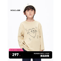 little MO&Co.littlemoco童装海绵宝宝系列男女童抑菌纯棉长袖T恤KBC1TEE021 浅卡其色 140/64