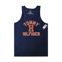 TOMMY HILFIGER 汤米 男士休闲运动背心字母圆领无袖T恤打底09T4267 美码偏大一码