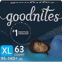GoodNites 夜间成人纸尿裤男童 XL，63 片