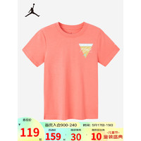 NIKE AIR JORDAN 耐克童装男女童短袖T恤夏季新款儿童独特logo短T上衣 布利斯红 110/52(4)