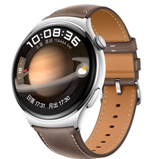 WATCH 4 eSIM 智能手表 46mm 褐色真皮表带