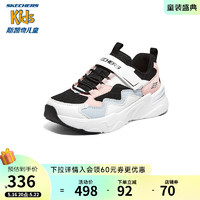 斯凯奇（Skechers）23SS男女童运动鞋 白色/黑色/粉红色/WBPK 35