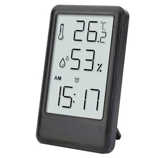 康巴丝 Compas 创意电子多功能闹钟 厨房桌面时钟大屏幕大数字温湿度显示学生闹钟HX-9032黑色