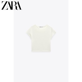 ZARA 新款 女装 白色短袖圆领棉质 T 恤 3641312 251