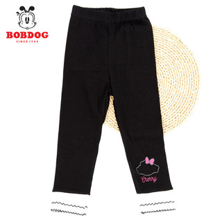 巴布豆（BOBDOG）儿童打底裤春秋薄款夏季外穿洋气蕾丝花边印花宝宝女童裤子
