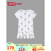 Levi's 李维斯童装女童连衣裙夏季儿童卡通满印短袖裙子 奶白 110/52(4)