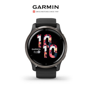 佳明GarminVenu2/2S/2Plus智能运动手表跑步健身瑜伽电话心率血氧 Venu 2 暗影黑(活动)