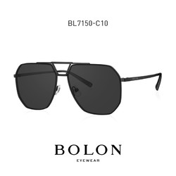 BOLON 暴龍 眼鏡2021新品男款偏光太陽鏡飛行員個性開車墨鏡BL7150 D11-鏡片黑色/鏡框深槍
