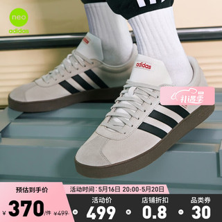 adidas 阿迪达斯 「T头鞋」阿迪达斯官方neo VL COURT男女休闲运动鞋板鞋 白/浅灰/黑 40(245mm)