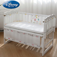 迪士尼（Disney）春上新轻奢品牌婴儿床床围宝宝四季防撞透气网眼防卡脚软包床帏挡 300cm一条 白色小树