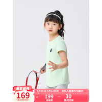 asics/亚瑟士童装2023年新款女儿童针织网球运动圆领速干短袖T恤 314青提绿 160cm