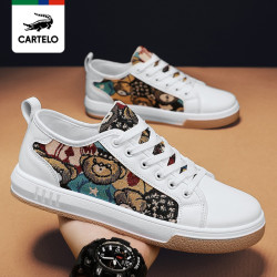 cartelo卡帝乐鳄鱼线下专柜同款新款时尚男士板鞋休闲鞋小白鞋男鞋