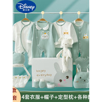 迪士尼（Disney）新生儿礼盒婴儿衣服刚出生用品初生宝宝满月见面礼物春秋套装大全 皇冠兔蓝15件套 66cm(66cm(适合3-6个月宝宝))