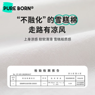 博睿恩（Pureborn）博睿恩男女宝宝短袖套装2023夏季新款婴幼儿童可爱凉感衣服 海星蓝 90cm