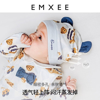 嫚熙（EMXEE）婴儿胎帽春夏薄款宝宝新生儿可爱护囟门帽男女帽子 小熊与兔 小码（建议0-6个月）1个装