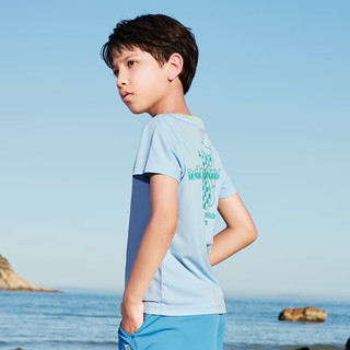 探路者（TOREAD）旗舰 儿童t恤短袖男中大童装夏季款打底衫半袖上衣服 晴空蓝 160