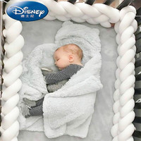 迪士尼（Disney）春上新轻奢品牌ins北欧美新款麻花辫床围婴儿床围栏4股编织婴童床 1.5米 白色