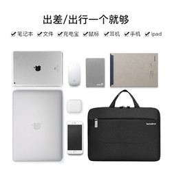 Samsonite 新秀丽 电脑包手提包男女商务背包公文包苹果笔记本电脑包14英寸 BP5黑色
