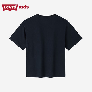 Levi's李维斯童装男童纯棉短袖T恤2023夏季新款儿童腰果花纹休闲短T上衣 黑美人 110/52